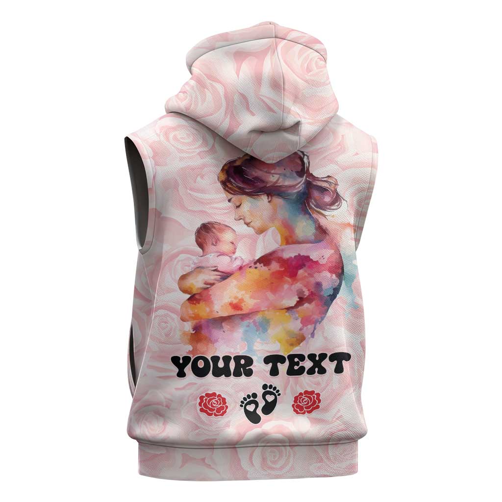 Happy Mother Day Sleeveless Zip Hoodie Mommy Est 2024 - African Pride