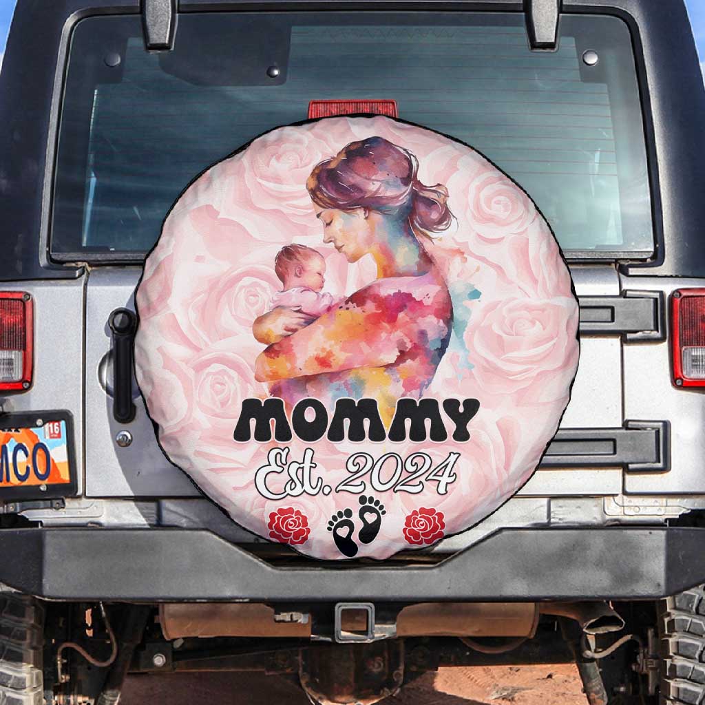 Happy Mother Day Spare Tire Cover Mommy Est 2024