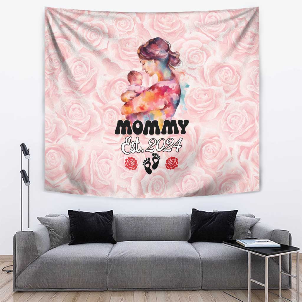 Happy Mother Day Tapestry Mommy Est 2024