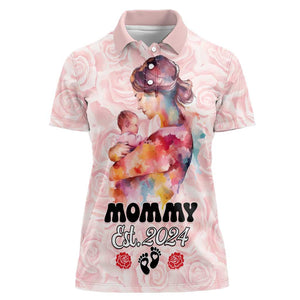 Happy Mother Day Women Polo Shirt Mommy Est 2024