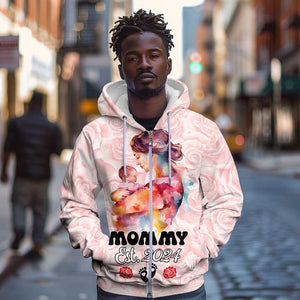 Happy Mother Day Zip Hoodie Mommy Est 2024