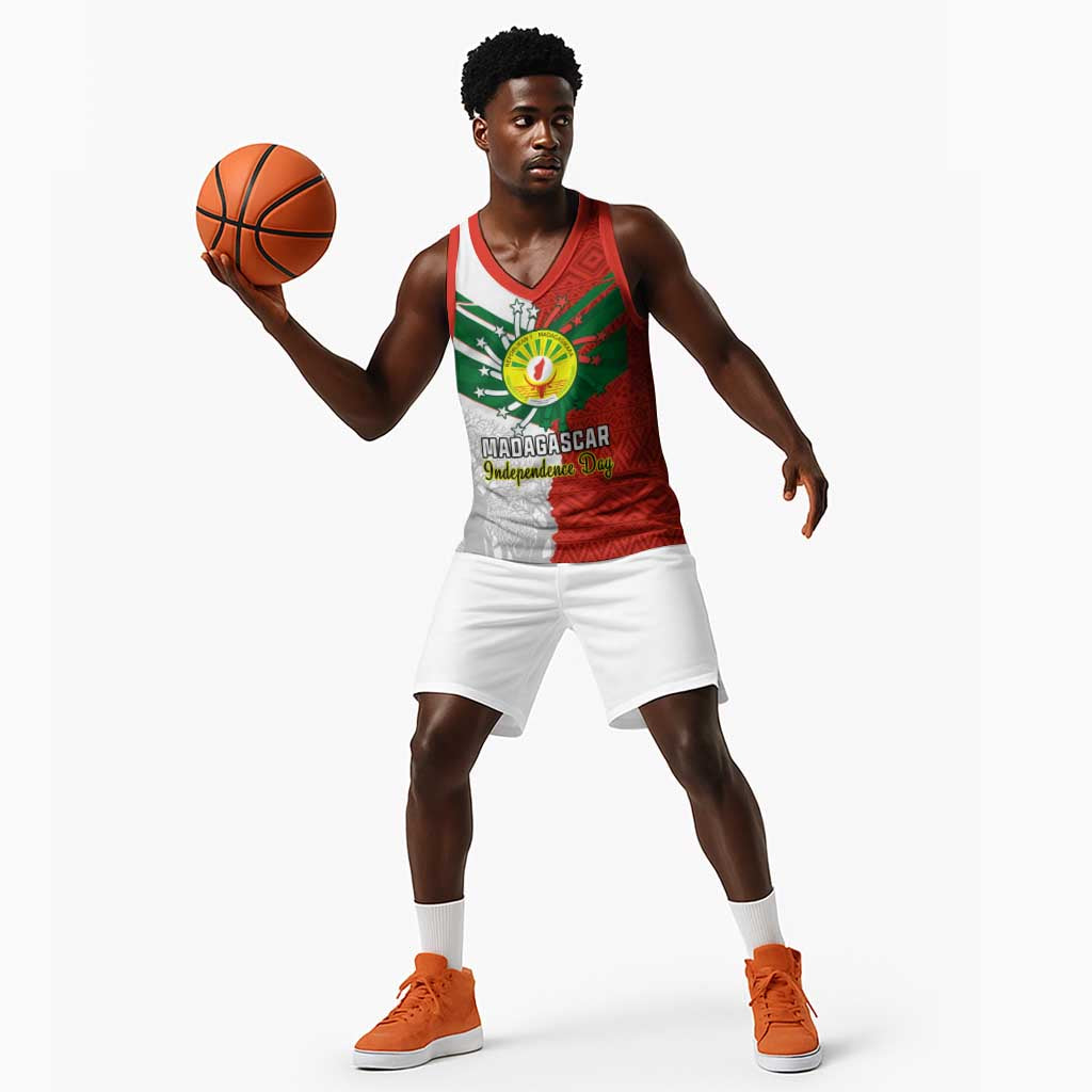 Personalized Madagascar Independence Day Basketball Jersey - 26 June, Baobab Mix African Pattern LT01