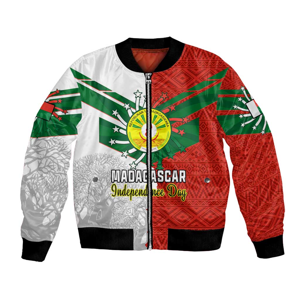 Personalized Madagascar Independence Day Bomber Jacket - 26 June, Baobab Mix African Pattern