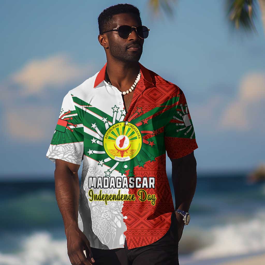 Personalized Madagascar Independence Day Hawaiian Shirt - 26 June, Baobab Mix African Pattern