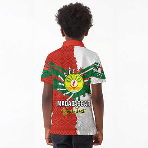 Personalized Madagascar Independence Day Kid Polo Shirt - 26 June, Baobab Mix African Pattern