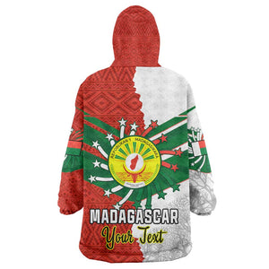 Personalized Madagascar Independence Day KId Wearable Blanket Hoodie - 26 June, Baobab Mix African Pattern