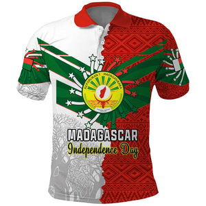 Personalized Madagascar Independence Day Polo Shirt - 26 June, Baobab Mix African Pattern