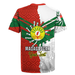 Personalized Madagascar Independence Day Rugby Jersey - 26 June, Baobab Mix African Pattern