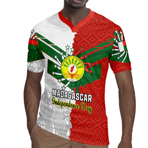 Personalized Madagascar Independence Day Rugby Jersey - 26 June, Baobab Mix African Pattern