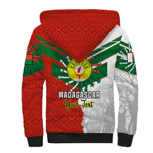 Personalized Madagascar Independence Day Sherpa Hoodie - 26 June, Baobab Mix African Pattern