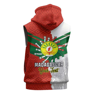 Personalized Madagascar Independence Day Sleeveless Hoodie - 26 June, Baobab Mix African Pattern - African Pride