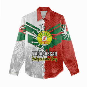 Personalized Madagascar Independence Day Women Casual Shirt - 26 June, Baobab Mix African Pattern