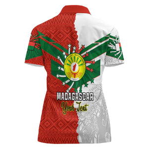 Personalized Madagascar Independence Day Women Polo Shirt - 26 June, Baobab Mix African Pattern