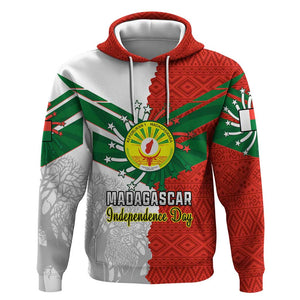 Personalized Madagascar Independence Day Zip Hoodie - 26 June, Baobab Mix African Pattern