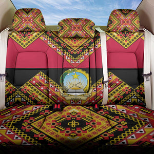 Angola Independence Day Back Car Seat Cover with Coat of Arms and Samakaka Pattern