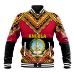 Angola Independence Day Baseball Jacket with Coat of Arms and Samakaka Pattern LT01