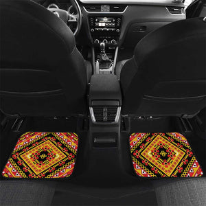 Angola Independence Day Car Mats with Coat of Arms and Samakaka Pattern