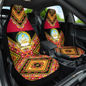 Angola Independence Day Car Seat Cover with Coat of Arms and Samakaka Pattern