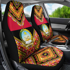 Angola Independence Day Car Seat Cover with Coat of Arms and Samakaka Pattern