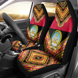 Angola Independence Day Car Seat Cover with Coat of Arms and Samakaka Pattern