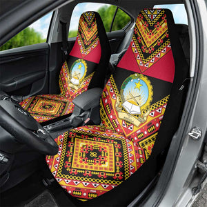 Angola Independence Day Car Seat Cover with Coat of Arms and Samakaka Pattern