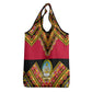 Angola Independence Day Grocery Bag with Coat of Arms and Samakaka Pattern