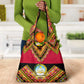 Angola Independence Day Grocery Bag with Coat of Arms and Samakaka Pattern