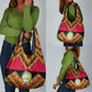 Angola Independence Day Grocery Bag with Coat of Arms and Samakaka Pattern