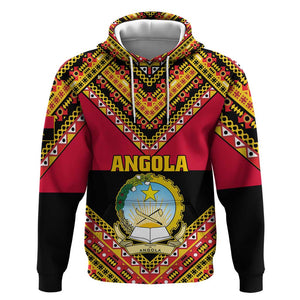 Angola Independence Day Hoodie with Coat of Arms and Samakaka Pattern