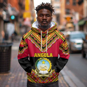 Angola Independence Day Hoodie with Coat of Arms and Samakaka Pattern