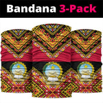 Angola Independence Day Neck Gaiter Coat of Arms and Samakaka Pattern LT01