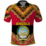 Angola Independence Day Polo Shirt with Coat of Arms and Samakaka Pattern