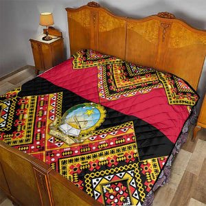 Angola Independence Day Quilt with Coat of Arms and Samakaka Pattern