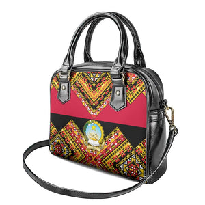 Angola Independence Day Shoulder Handbag with Coat of Arms and Samakaka Pattern