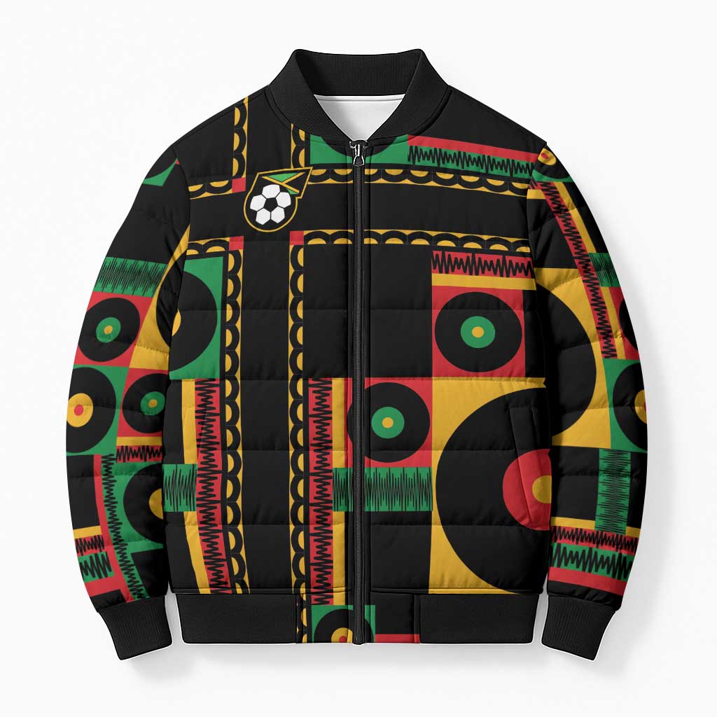 Jamaica Soccer 2026 Bomber Puffer Jacket Reggae Stylized