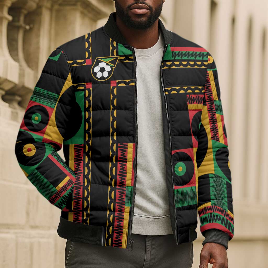 Jamaica Soccer 2026 Bomber Puffer Jacket Reggae Stylized