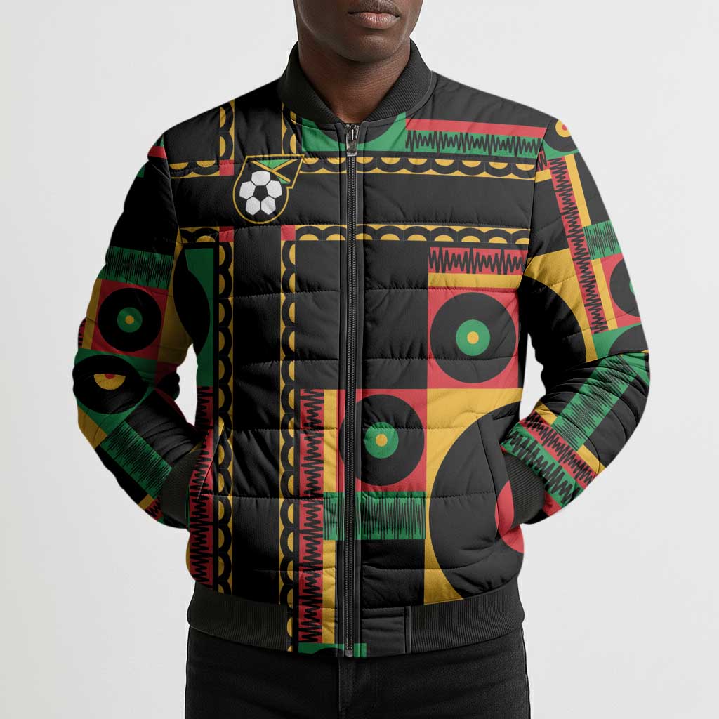 Jamaica Soccer 2026 Bomber Puffer Jacket Reggae Stylized