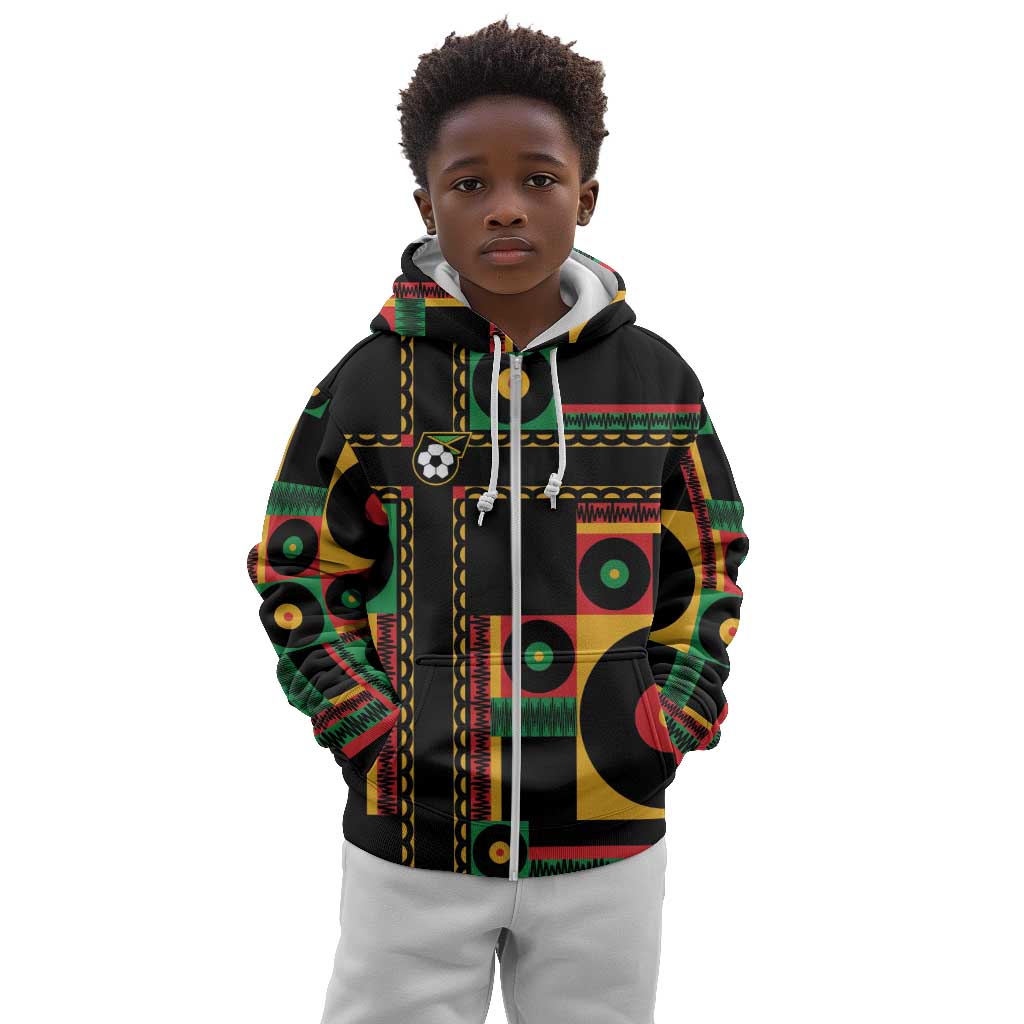 Jamaica Soccer 2026 Kid Hoodie Reggae Stylized