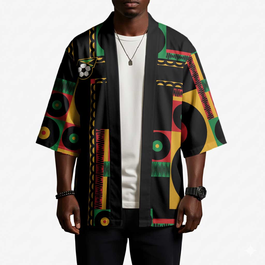 Jamaica Soccer 2026 Kimono Reggae Stylized