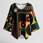 Jamaica Soccer 2026 Kimono Sleeve Blouse Reggae Stylized