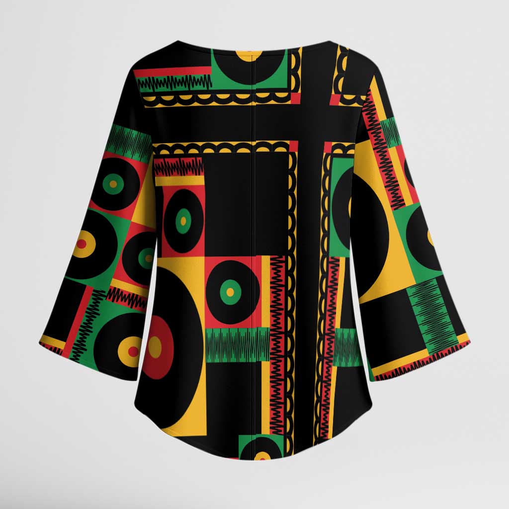 Jamaica Soccer 2026 Kimono Sleeve Blouse Reggae Stylized