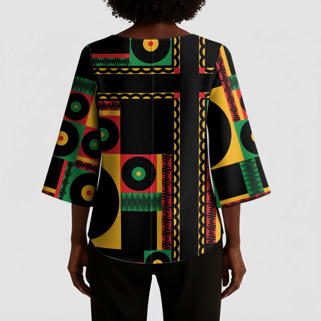 Jamaica Soccer 2026 Kimono Sleeve Blouse Reggae Stylized