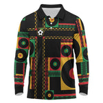 Jamaica Soccer 2026 Long Sleeve Polo Shirt Reggae Stylized