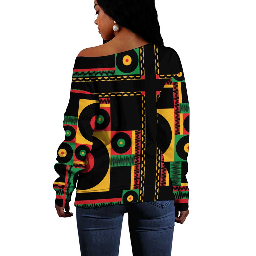Jamaica Soccer 2026 Off Shoulder Sweater Reggae Stylized