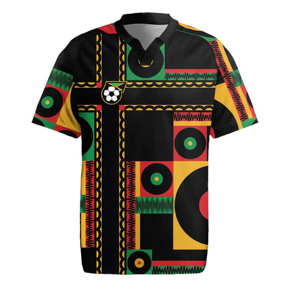 Jamaica Soccer 2026 Rugby Jersey Reggae Stylized