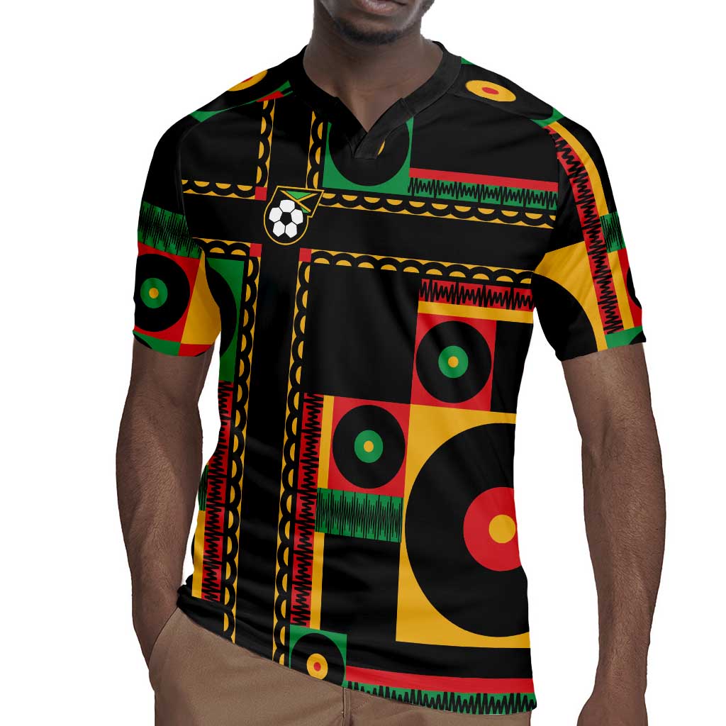 Jamaica Soccer 2026 Rugby Jersey Reggae Stylized