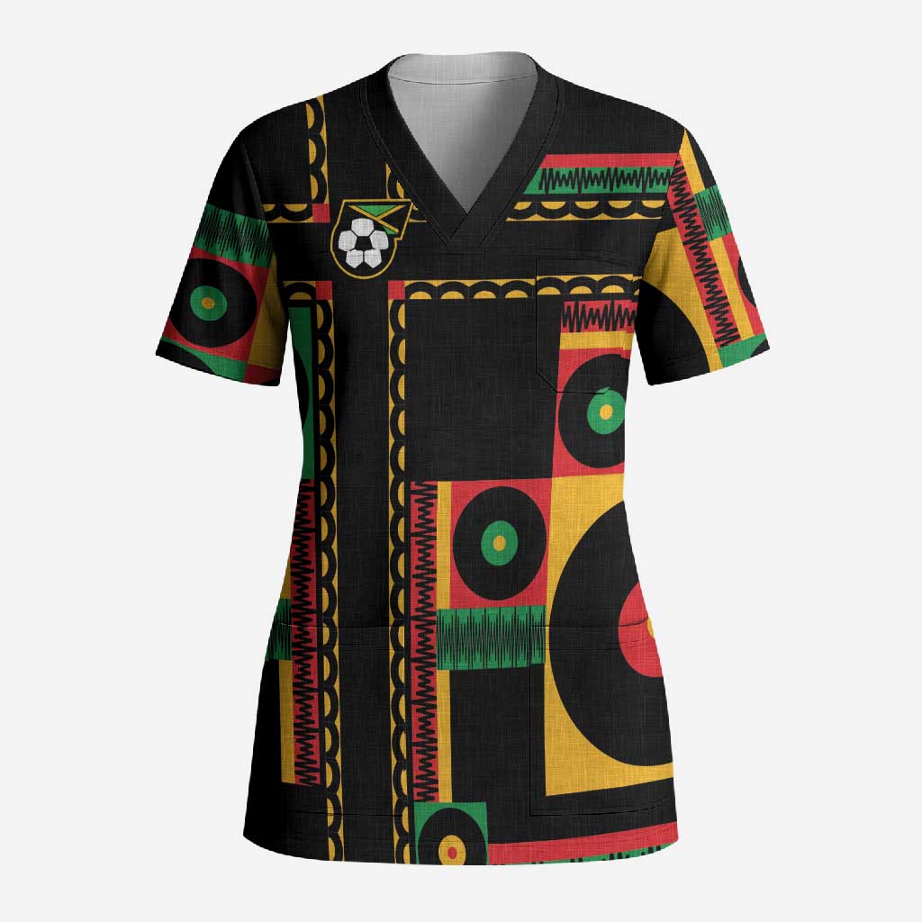 Jamaica Soccer 2026 Scrub Top Reggae Stylized