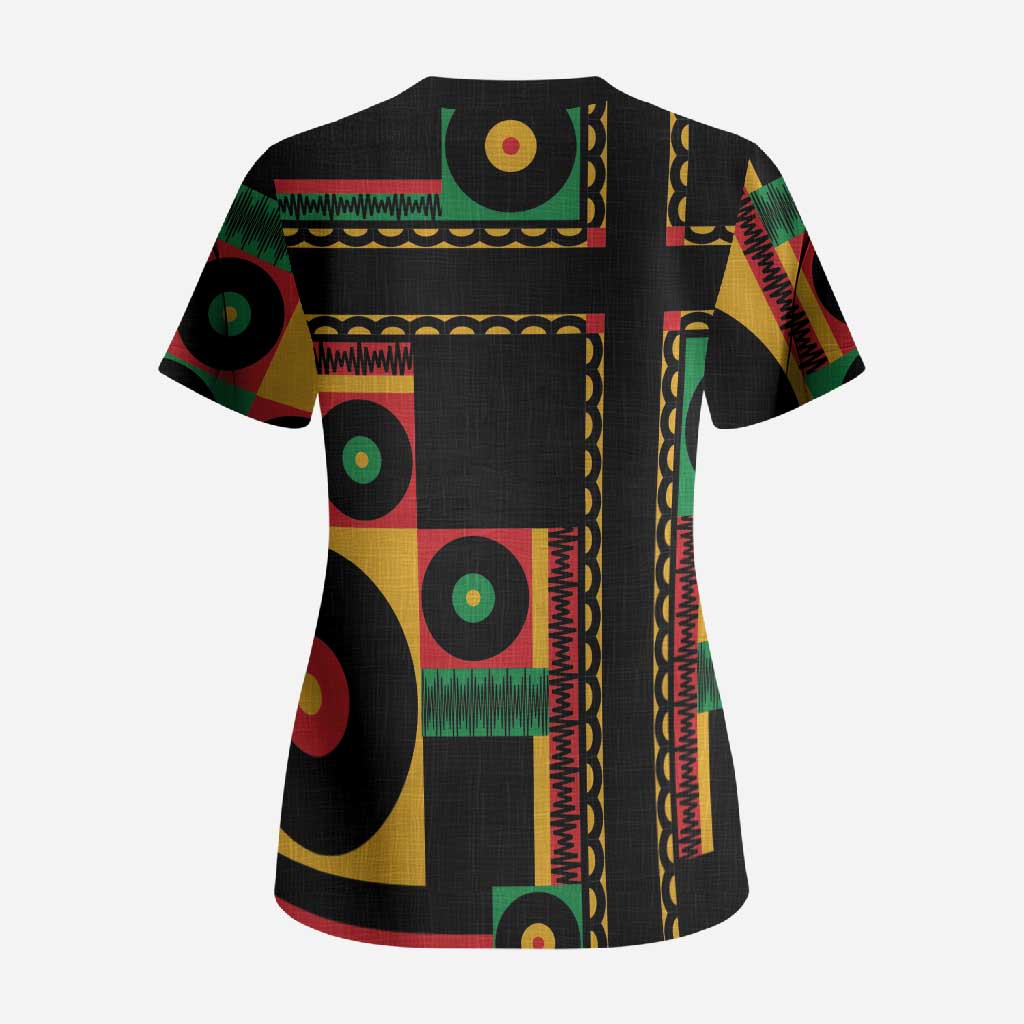 Jamaica Soccer 2026 Scrub Top Reggae Stylized