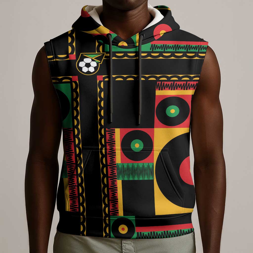 Jamaica Soccer 2026 Sleeveless Hoodie Reggae Stylized