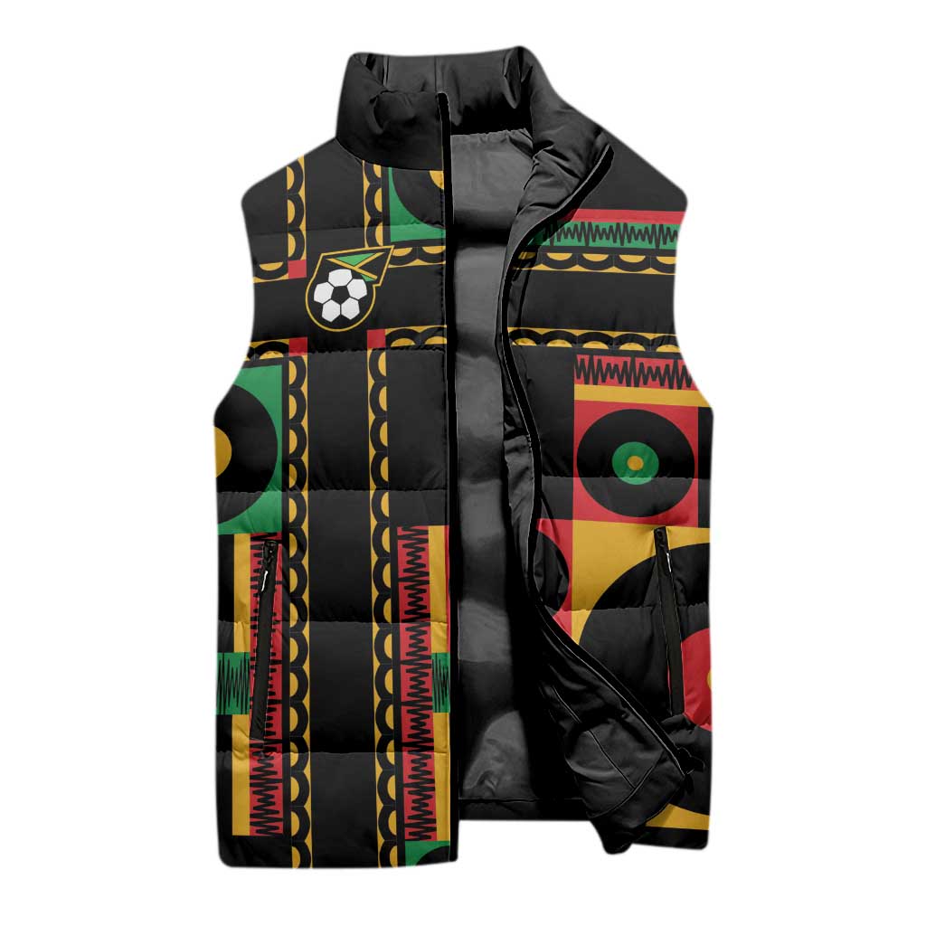 Jamaica Soccer 2026 Sleeveless Puffer Jacket Reggae Stylized